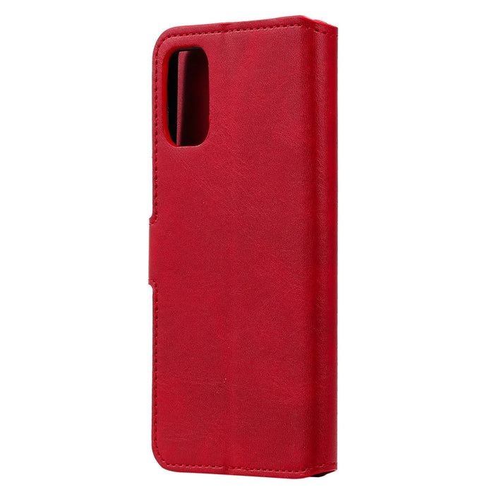 PU Leather Wallet Stand Magnetic Cover for Samsung Galaxy A41 (Global Version) - Red - 4