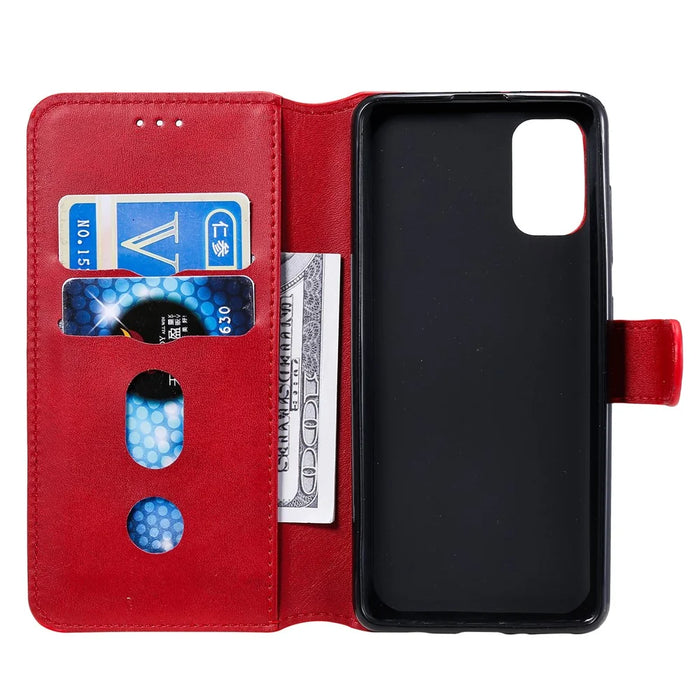 PU Leather Wallet Stand Magnetic Cover for Samsung Galaxy A41 (Global Version) - Red - 5