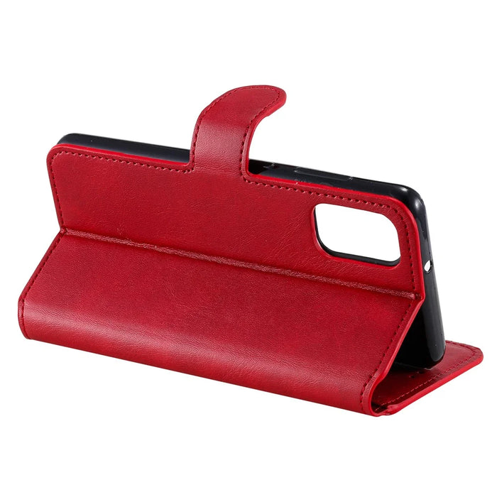 PU Leather Wallet Stand Magnetic Cover for Samsung Galaxy A41 (Global Version) - Red - 6