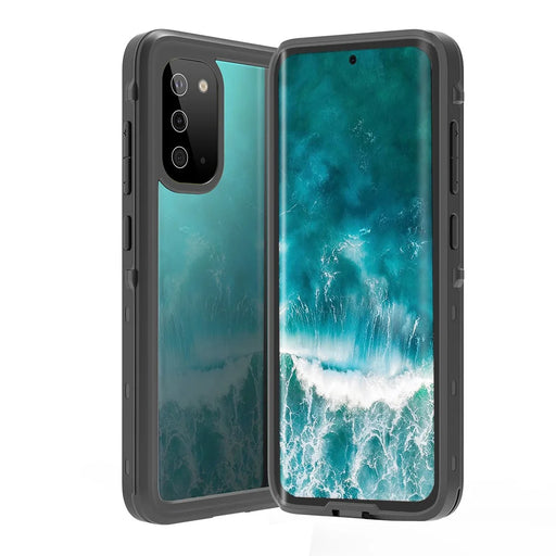 REDPEPPER Durable Mobile Phone Case IP68 Waterproof Phone Cover [Support Fingerprint Unlock ] [Clear Back] for Samsung Galaxy S20 4G/S20 5G - Black - 1