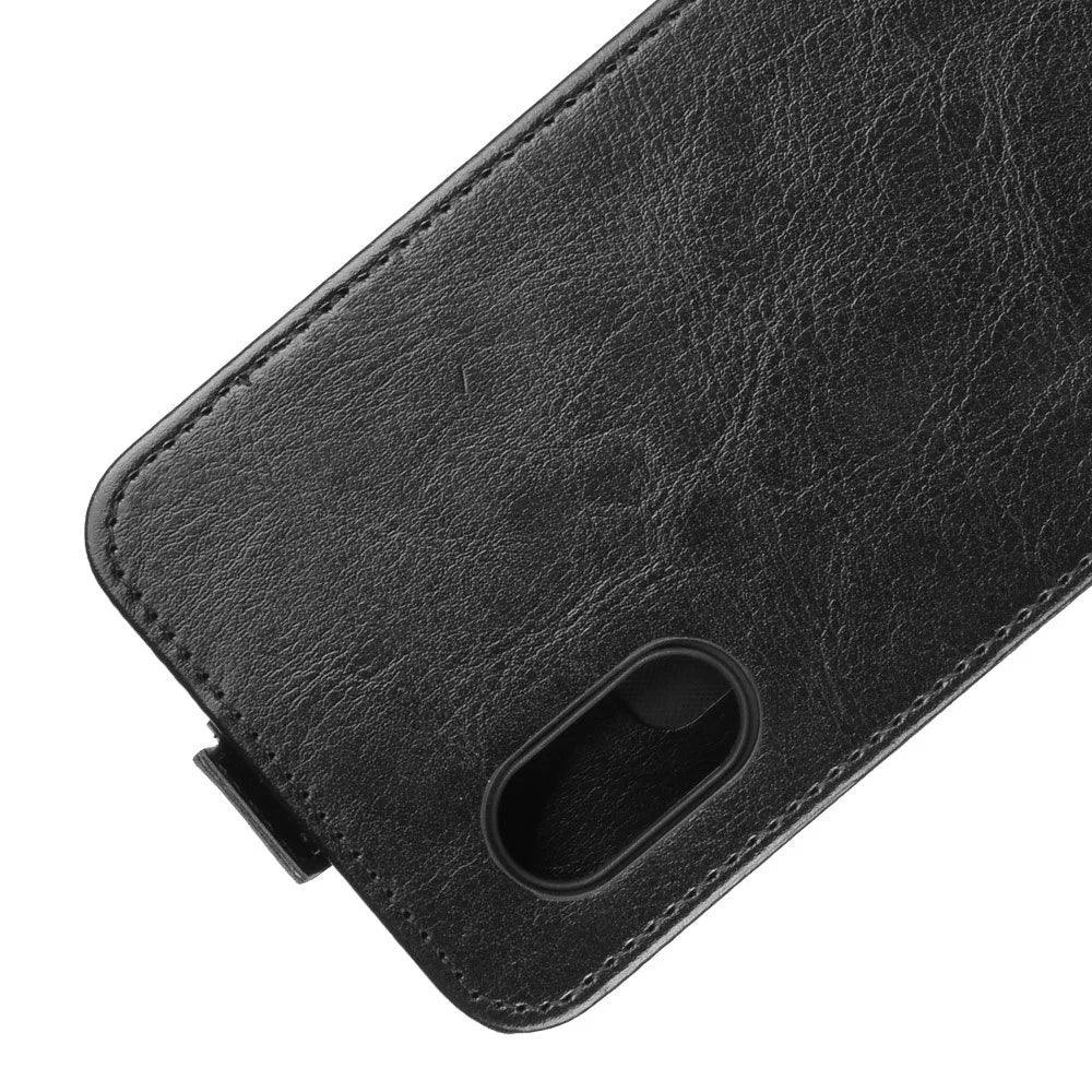 Crazy Horse Skin Vertical Leather Casing with Card Slot for Samsung Galaxy Xcover Pro - Black - 2