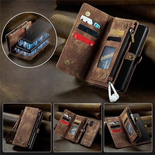 CASEME 008 Series for Samsung Galaxy A71 SM-A715 TPU Multi-slot Wallet Vintage PU Leather Phone Case - Brown - 1
