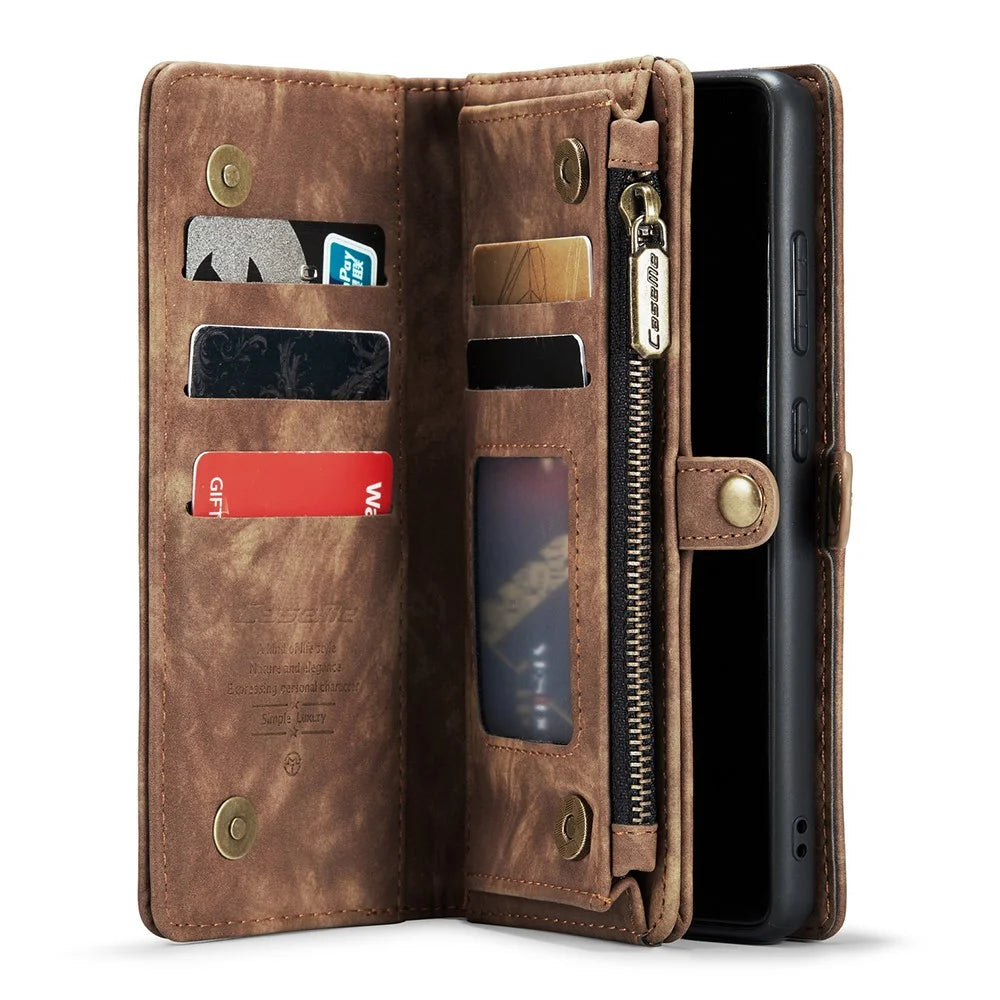 CASEME 008 Series for Samsung Galaxy A71 SM-A715 TPU Multi-slot Wallet Vintage PU Leather Phone Case - Brown - 4