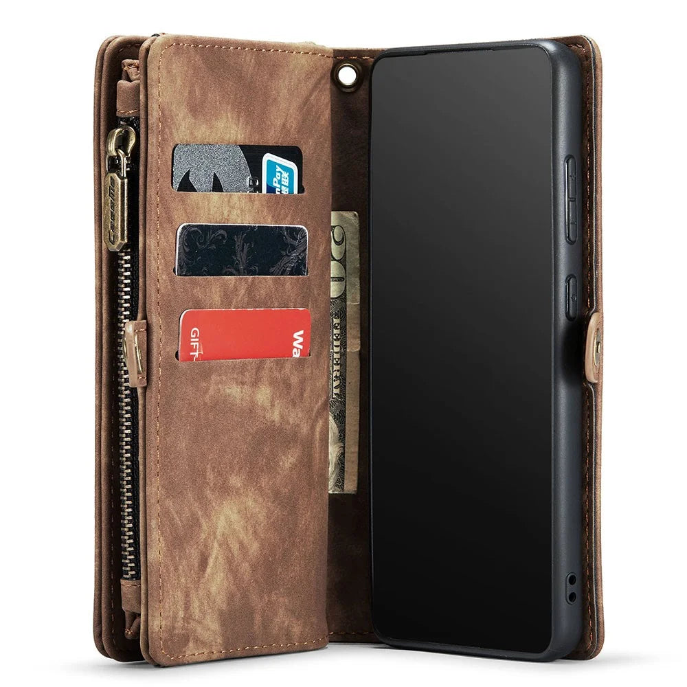 CASEME 008 Series for Samsung Galaxy A71 SM-A715 TPU Multi-slot Wallet Vintage PU Leather Phone Case - Brown - 5
