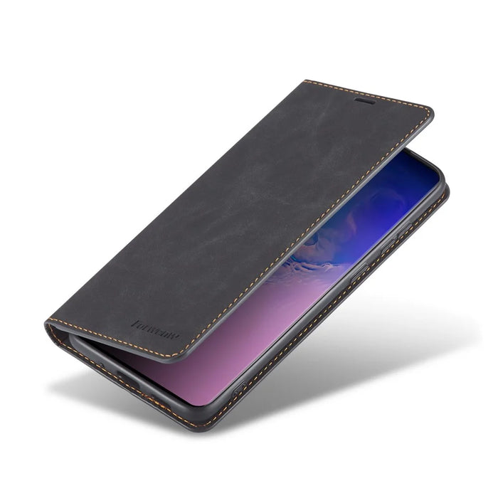 FORWENW Fantasy Series Silky Touch Wallet Leather Shell for Samsung Galaxy S10 5G - Black - 2