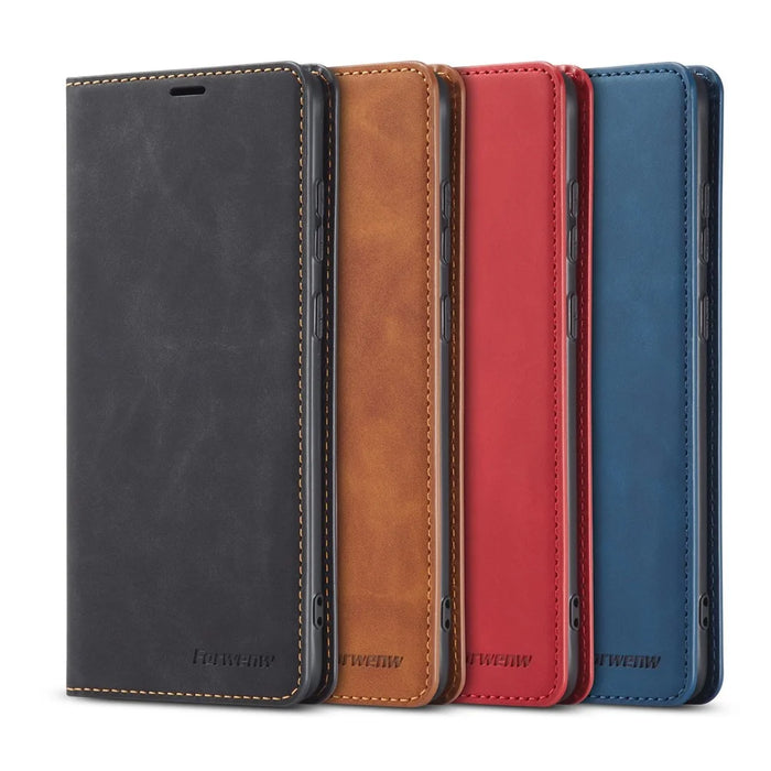 FORWENW Fantasy Series Silky Touch Wallet Leather Shell for Samsung Galaxy S10 5G - Black - 4