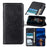 For Samsung Galaxy A21s Crazy Horse Texture PU Leather Flip Folio Stand Wallet Phone Case Cover - Black - 1
