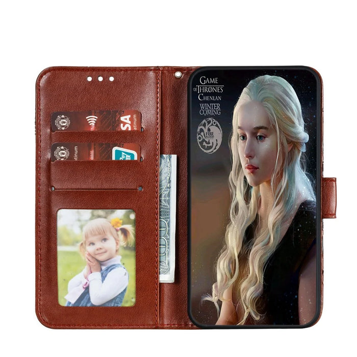 Imprint Mandala Flower Leather Wallet Case with Lanyard for Samsung Galaxy A41 (Global Version) - Brown - 5