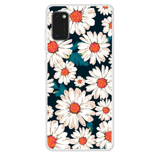 Pattern Printing Soft TPU Case Phone Cover for Samsung Galaxy A41 (Global Version) - White Flowers - 1