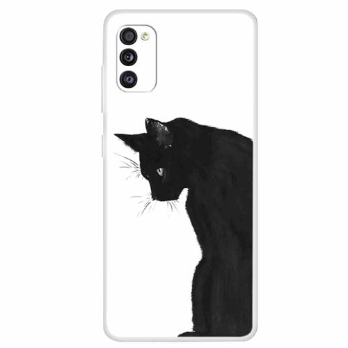 Clear Pattern Printing Soft TPU Back Case for Samsung Galaxy A41 (Global Version) - Cat - 1