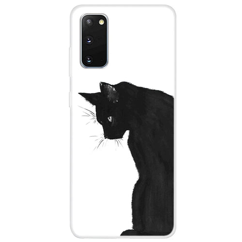 Clear Pattern Printing Soft TPU Back Shell for Samsung Galaxy S20 4G/S20 5G - Cat - 1