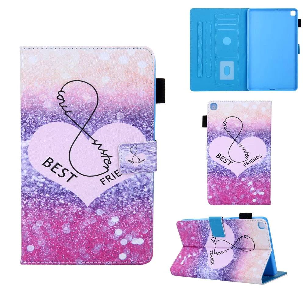 Pattern Printing Multi-angle Stand Leather Card Slot Tablet Cover for Samsung Galaxy Tab A 8.0 Wi-Fi (2019) SM-T290/T295 - Love Heart - 1