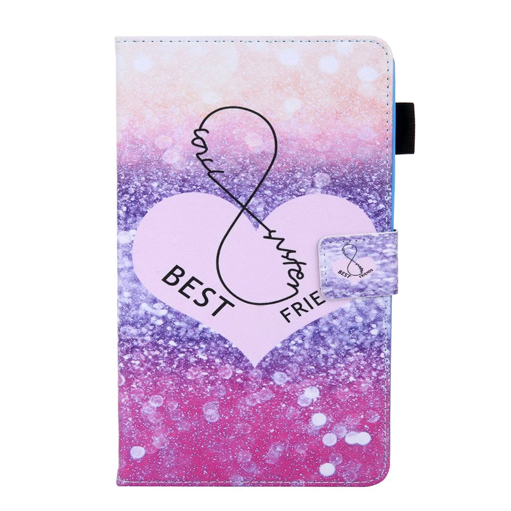 Pattern Printing Multi-angle Stand Leather Card Slot Tablet Cover for Samsung Galaxy Tab A 8.0 Wi-Fi (2019) SM-T290/T295 - Love Heart - 2