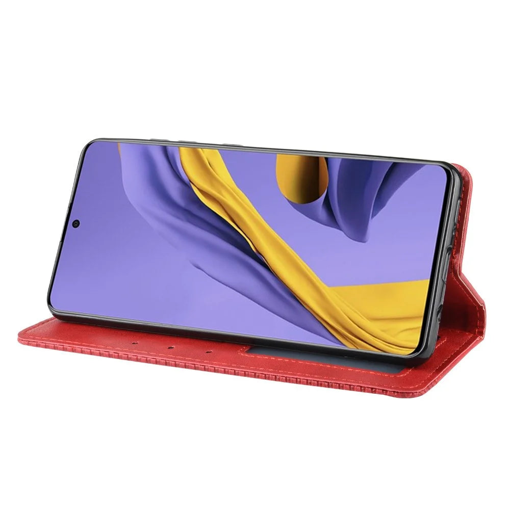 Retro Magnetic Leather Cover for Samsung Galaxy A51 5G SM-A516 - Red - 6
