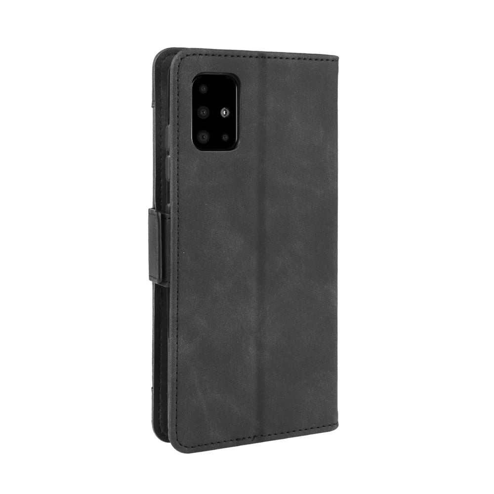 With Stand PU Leather Cover with Multiple Card Slots for Samsung Galaxy A51 5G SM-A516 - Black - 7