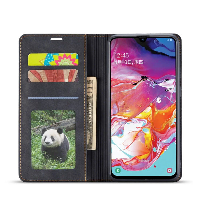 FORWENW Fantasy Series Silky Touch Leather Mobile Case for Samsung Galaxy A41 (Global Version) - Black - 3