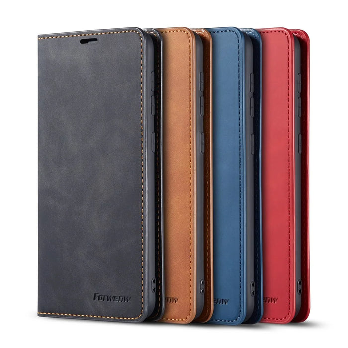 FORWENW Fantasy Series Silky Touch Leather Mobile Case for Samsung Galaxy A41 (Global Version) - Black - 6