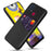 PU Leather Coated PC Back Case with Card Slot for Samsung Galaxy M31 - Black - 1