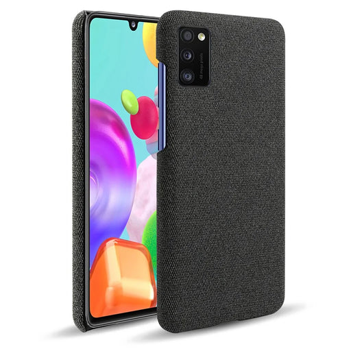 Cloth Coated PC Mobile Protective Phone Case Cover for Samsung Galaxy A41 (Global Version) - Black - 1