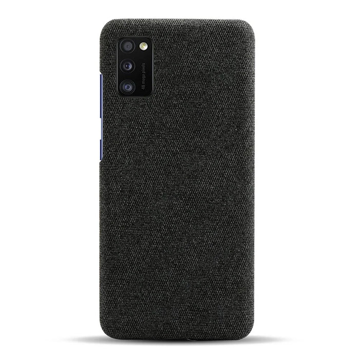 Cloth Coated PC Mobile Protective Phone Case Cover for Samsung Galaxy A41 (Global Version) - Black - 3