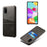 Double Card Slots PU Leather Coated Plastic Protector Case for Samsung Galaxy A41 (Global Version) - Black - 1