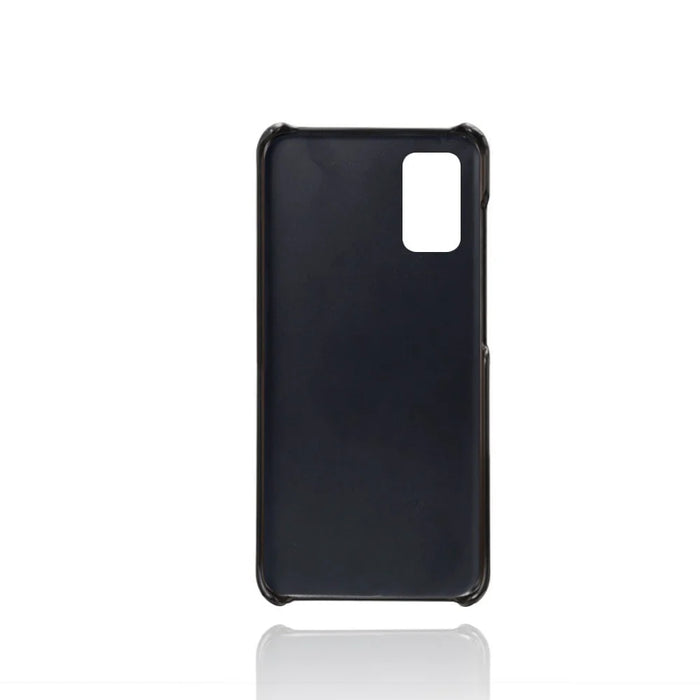 Double Card Slots PU Leather Coated Plastic Protector Case for Samsung Galaxy A41 (Global Version) - Black - 3