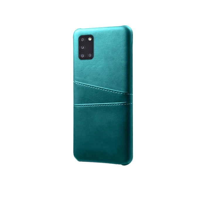 PU Leather Coated Hard PC Shell for Samsung Galaxy A31 - Green - 5