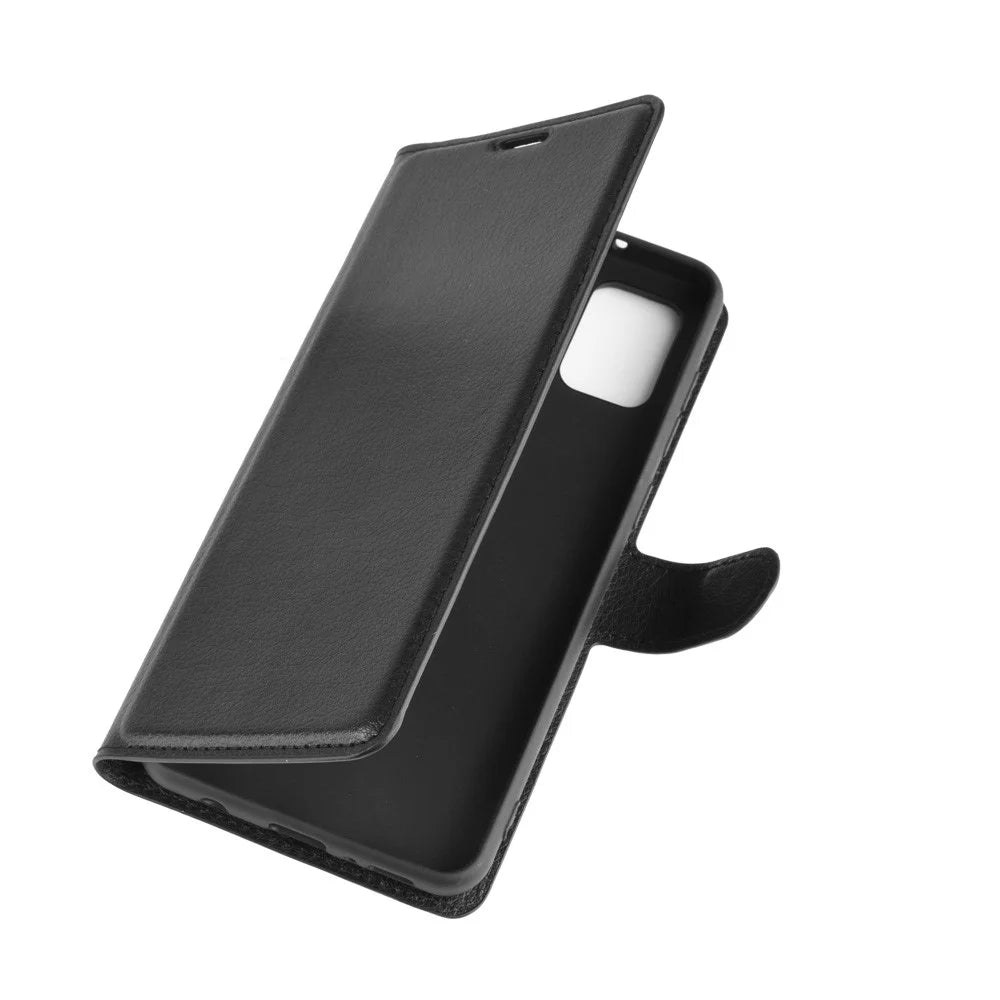 Litchi Texture Mobile Phone Shell Wallet Leather Cool Cover for Samsung Galaxy A21s Supporting Stand Phone Case - Black - 2