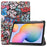 Pattern Printing Tri-Fold Stand Leather Smart Case with Pen Slot for Samsung Galaxy Tab S6 Lite (2020) / (2022) / (2024) - Cartoon Graffiti - 1