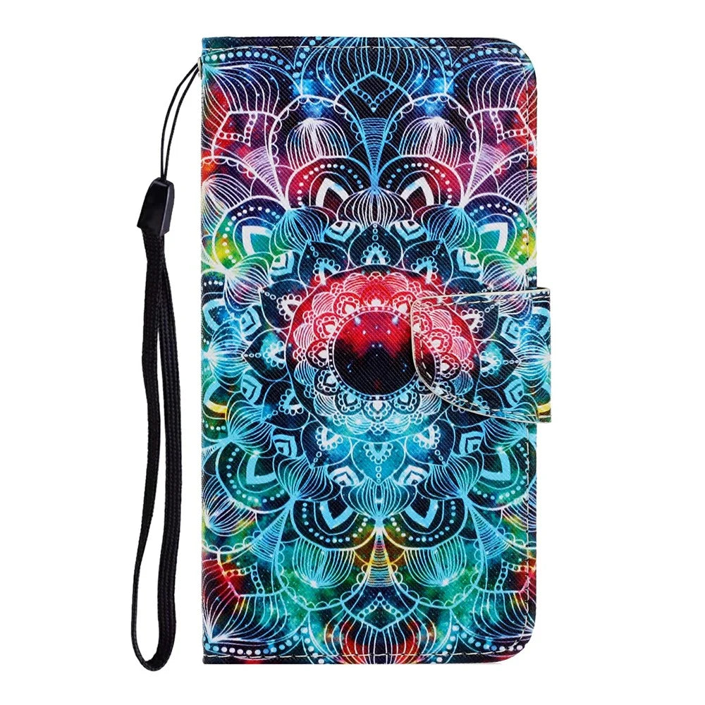 Pattern Printing Flip Leather Wallet Phone Cover for Samsung Galaxy A31 - Mandala Flower - 1