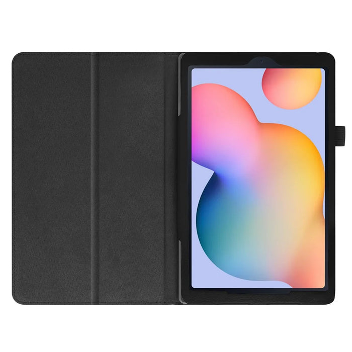Litchi Texture Leather Tablet Case for Samsung Galaxy Tab S6 Lite (2020) / (2022) / (2024) , Slim Folding Stand Protective Cover - Black - 3