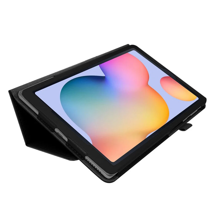 Litchi Texture Leather Tablet Case for Samsung Galaxy Tab S6 Lite (2020) / (2022) / (2024) , Slim Folding Stand Protective Cover - Black - 4