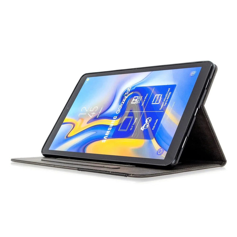 Geometric Pattern Stand Leather Smart Cover for Samsung Galaxy Tab A 10.5 (2018) T590 T595 - Grey - 6
