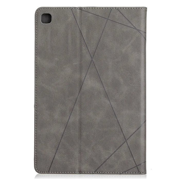 Geometric Pattern Wake/Sleep Leather Stand Case for Samsung Galaxy Tab S5e SM-T720 - Grey - 3