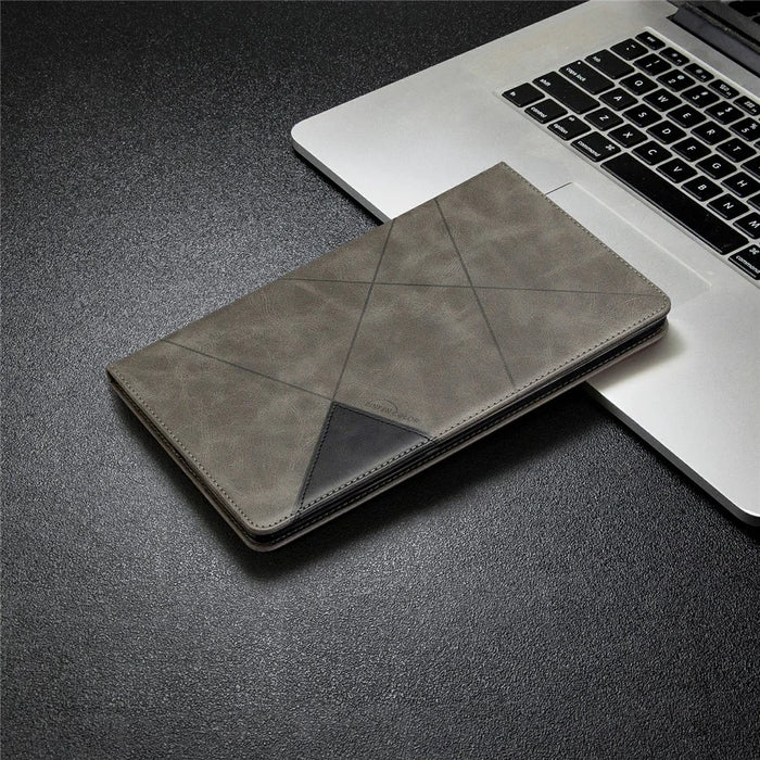 Geometric Pattern Smart Leather Cover with Card Slots for Samsung Galaxy Tab A 10.1 (2019) T510 - Grey - 7
