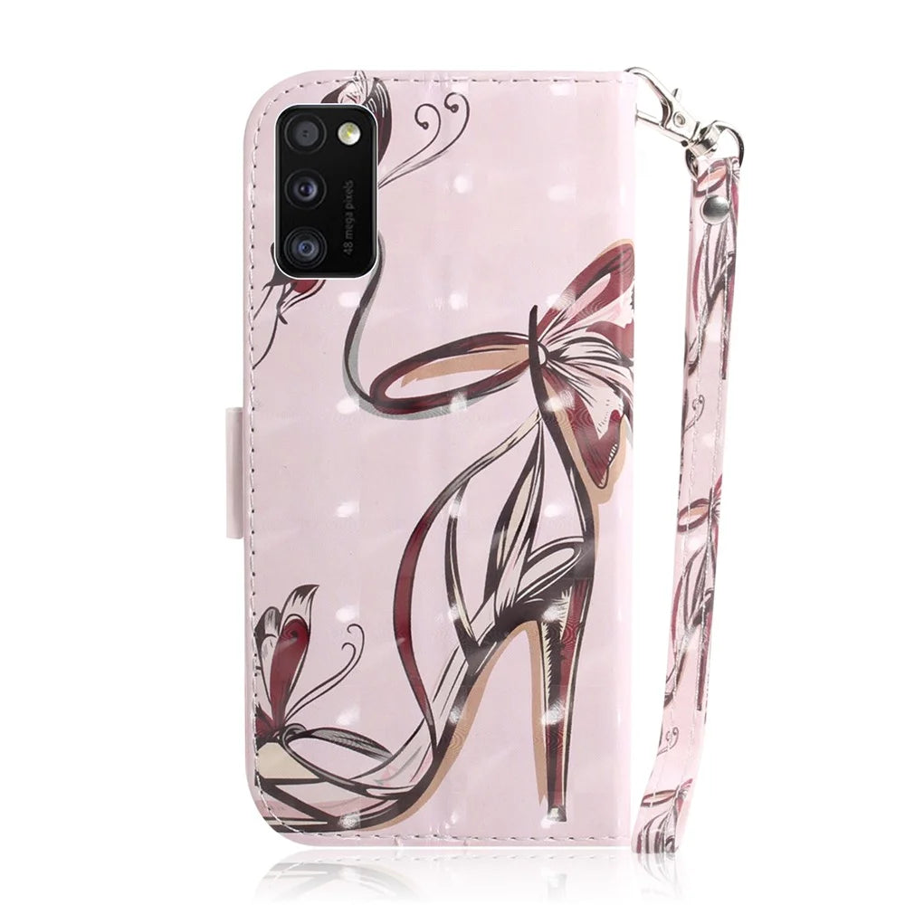 Pattern Printing Light Spot Decor Leather Wallet Phone Case for Samsung Galaxy A41 (Global Version) - High Heels - 3