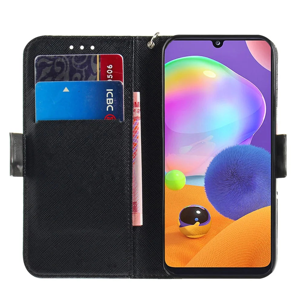 Pattern Printing Light Spot Decor Leather Wallet Phone Case Cover for Samsung Galaxy A31 - Mandala - 7