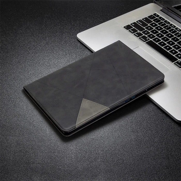 Geometric Pattern Stand Leather Smart Case for Samsung Galaxy Tab S6 Lite (2020) P610 P615 / (2022) / (2024) - Black - 7