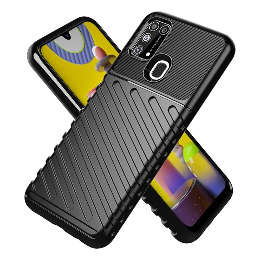 Thunder Series Twill Texture Soft TPU Phone Cover for Samsung Galaxy M31 / F41 / M31 Prime / M21s - Black - 2
