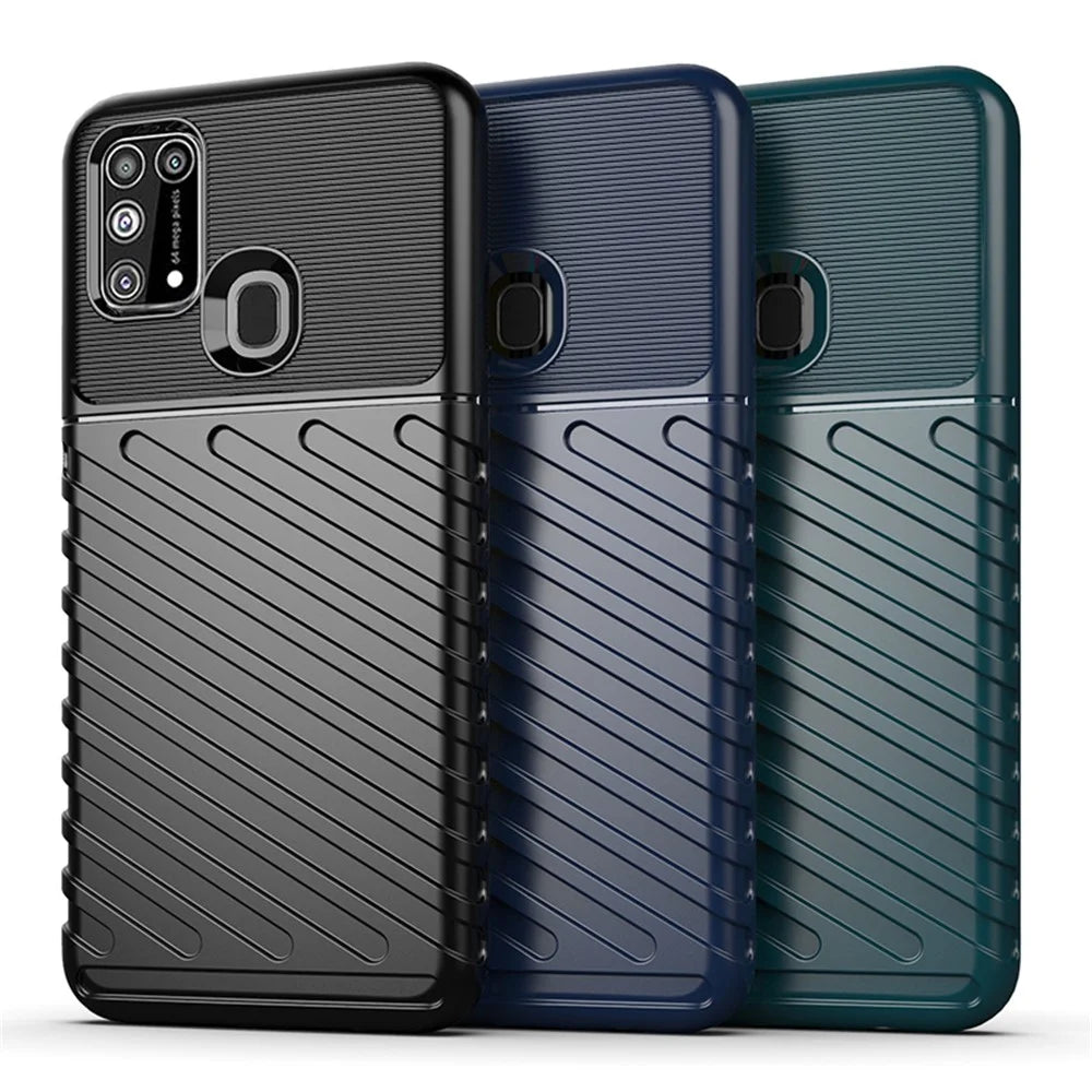 Thunder Series Twill Texture Soft TPU Phone Cover for Samsung Galaxy M31 / F41 / M31 Prime / M21s - Black - 3