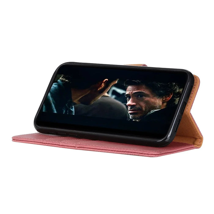 KHAZNEH Leather Wallet Stand Case for Samsung Galaxy A21s - Pink - 6