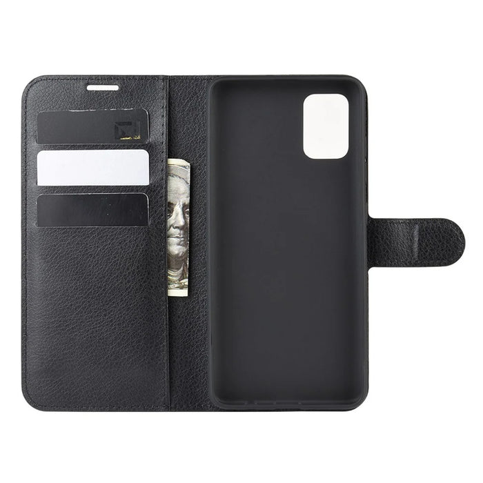 Litchi Surface with Wallet Leather Stand Case for Samsung Galaxy A51 5G SM-A516 - Black - 4
