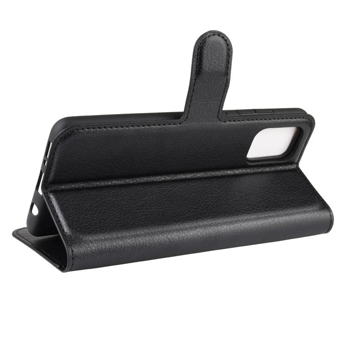 Litchi Surface with Wallet Leather Stand Case for Samsung Galaxy A51 5G SM-A516 - Black - 6