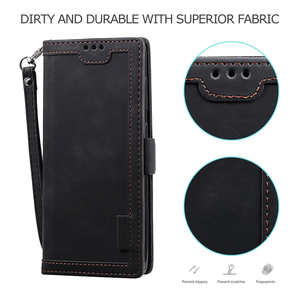 Vintage Splicing Style Leather Shell Protective Case for Samsung Galaxy A71 5G SM-A716 - Black - 5