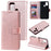Imprint Flower Leather with Wallet Stand Case for Samsung Galaxy M31 - Rose Gold - 1