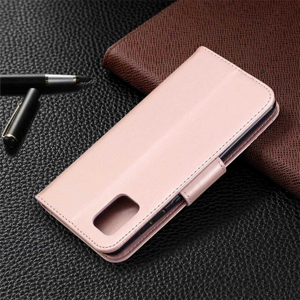 Imprint Butterfly Leather Wallet Phone Case for Samsung Galaxy A31 - Rose Gold - 5
