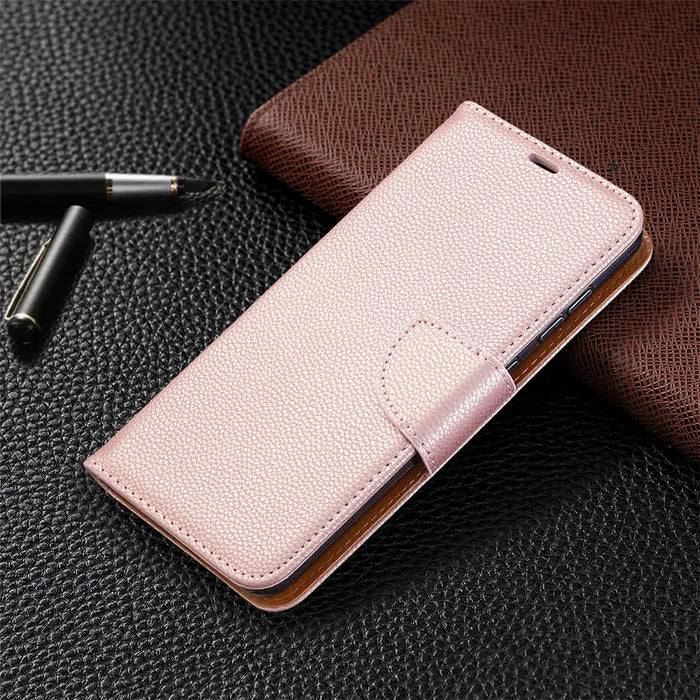 Litchi Surface with Wallet Leather Stand Case for Samsung Galaxy A31 - Rose Gold - 4
