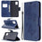 Imprint Butterfly Wallet Leather Shell for Samsung Galaxy A31 - Blue - 1