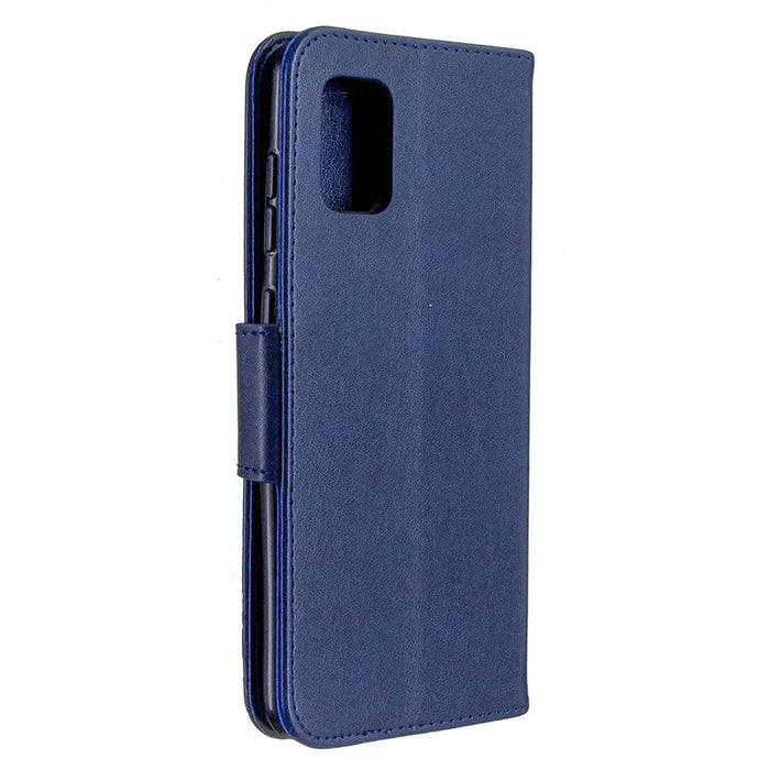 Imprint Butterfly Wallet Leather Shell for Samsung Galaxy A31 - Blue - 7
