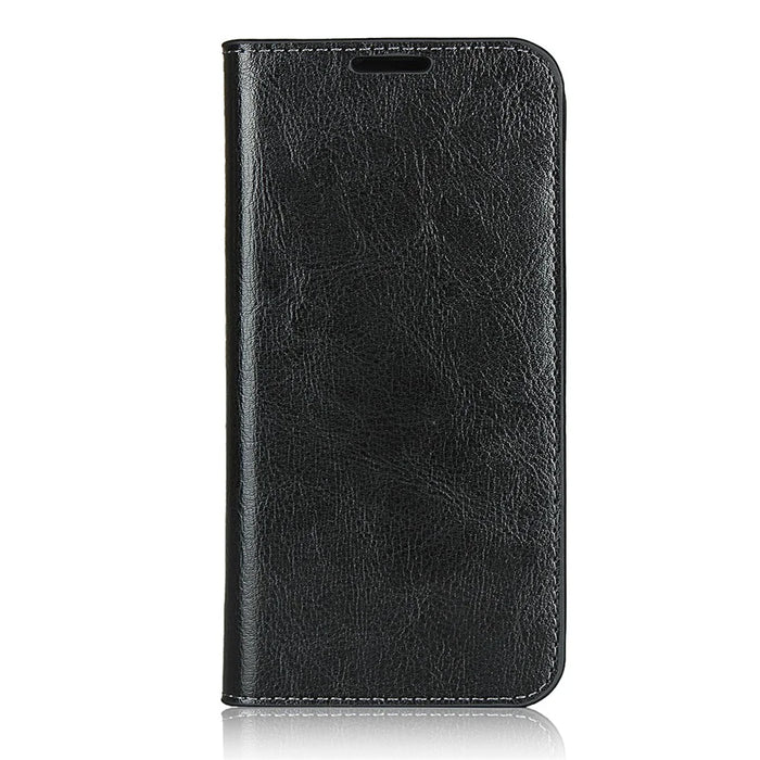 Crazy Horse Skin Genuine Leather Wallet Phone Case for Samsung Galaxy A41 (Global Version) - Black - 7